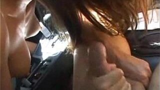 Very sexy girls sucks and strokes in car porn video